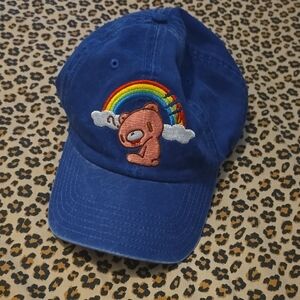 Gloomy Bear Rainbow Clouds Blue Cap